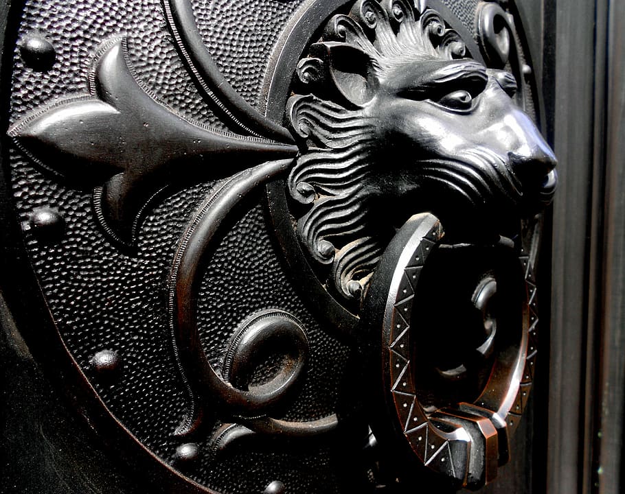 leon, iron, decoration, metal, sculpture, statue, monument, temple, ring, art and craft