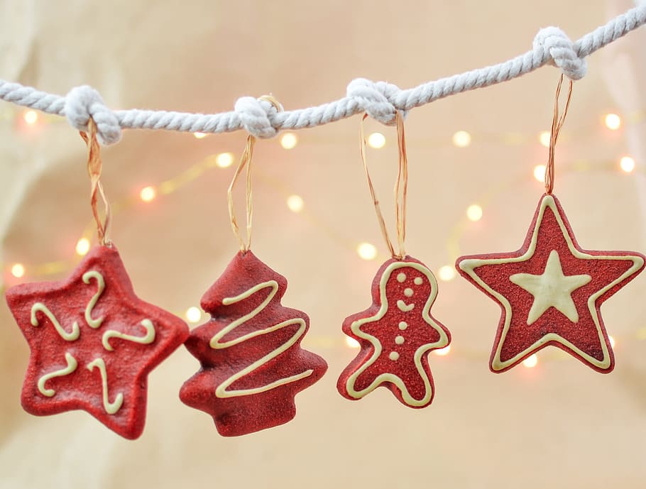 closeup, red, christmas-themed bunting, christmas, decoration, christmas decoration, holiday, christmas decorations, xmas, celebration