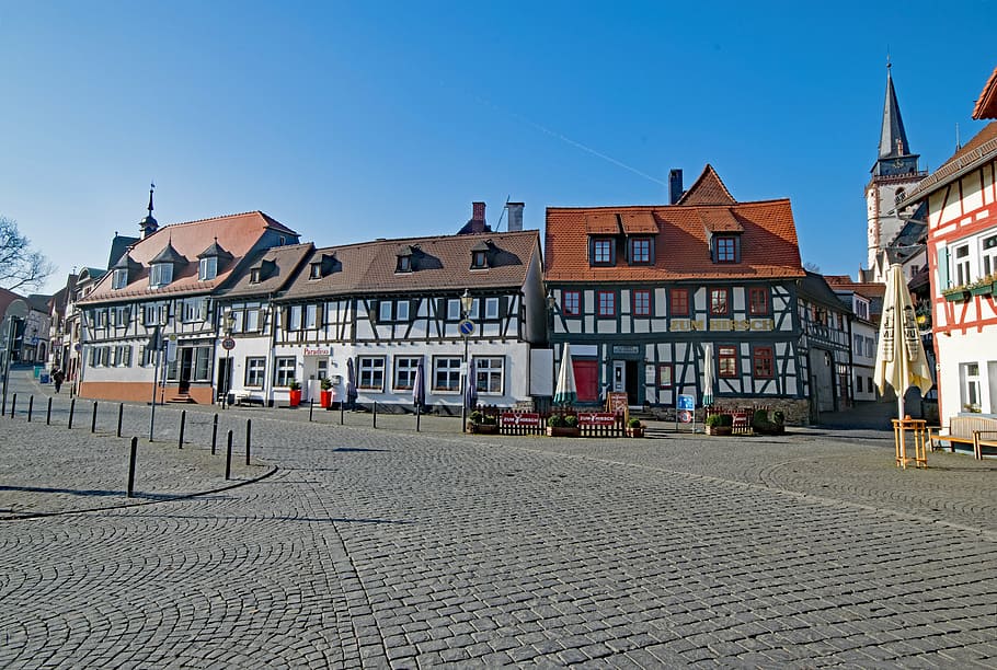 Oberursel, Hesse, Alemania, casco antiguo, braguero, fachwerkhaus, iglesia, lugares de interés, arquitectura, exterior del edificio