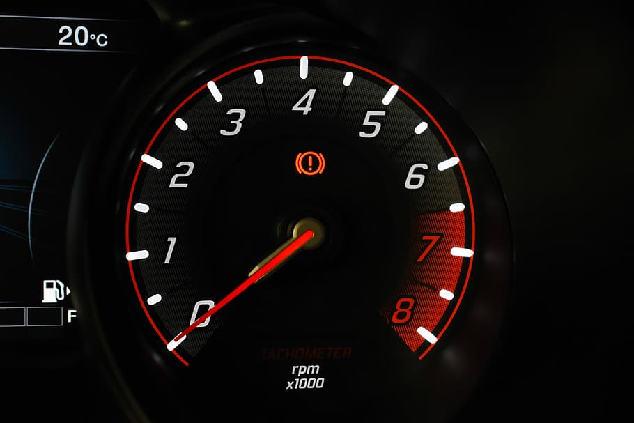 black speedometer, automobile, speedometer, caliber, indicator, odometer, motor vehicle, car, number, car interior