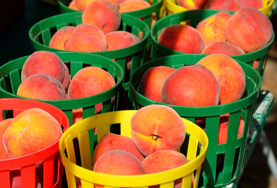Peaches, Fruit, For Sale, Fresh, Healthy, sweet, juicy, orange, slice, nutrition