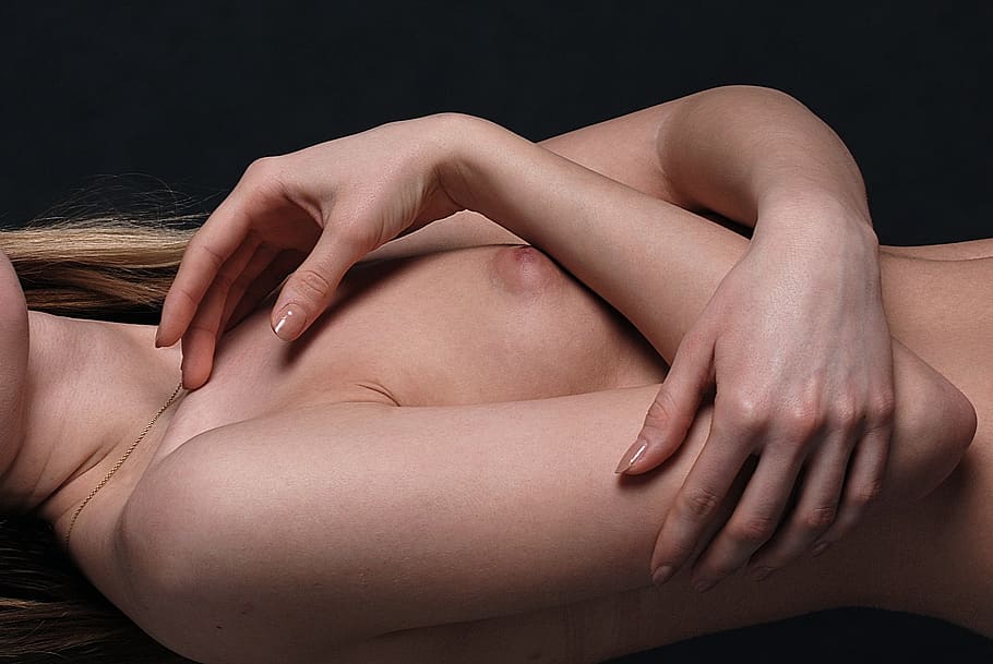 the act of, hands, hand, the hand, closeup, breast, body, woman, girl, beauty