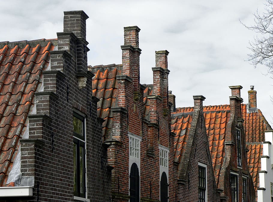 게 이블, 네덜란드, 건축, 오래 된, 집, 건물, 지붕, 게 이블 벽, 벽돌, 건물 외관