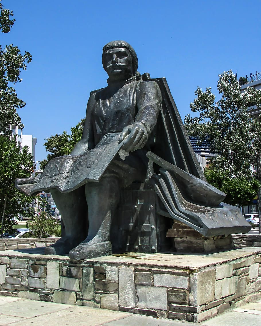 Rigas Feraios, Writer, Revolutionary, greek war of independence, national hero, pioneer, monument, sculpture, volos, greece