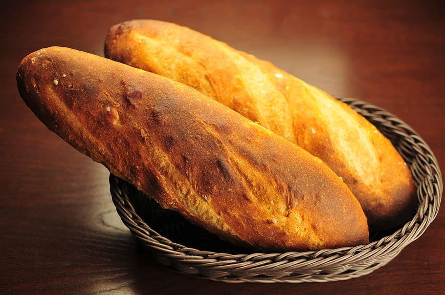 두, 좁은 빵, 바구니, 수제 빵, 프랑스 빵, 식품, 음식 및 음료, 빵, 닫다, 컨테이너
