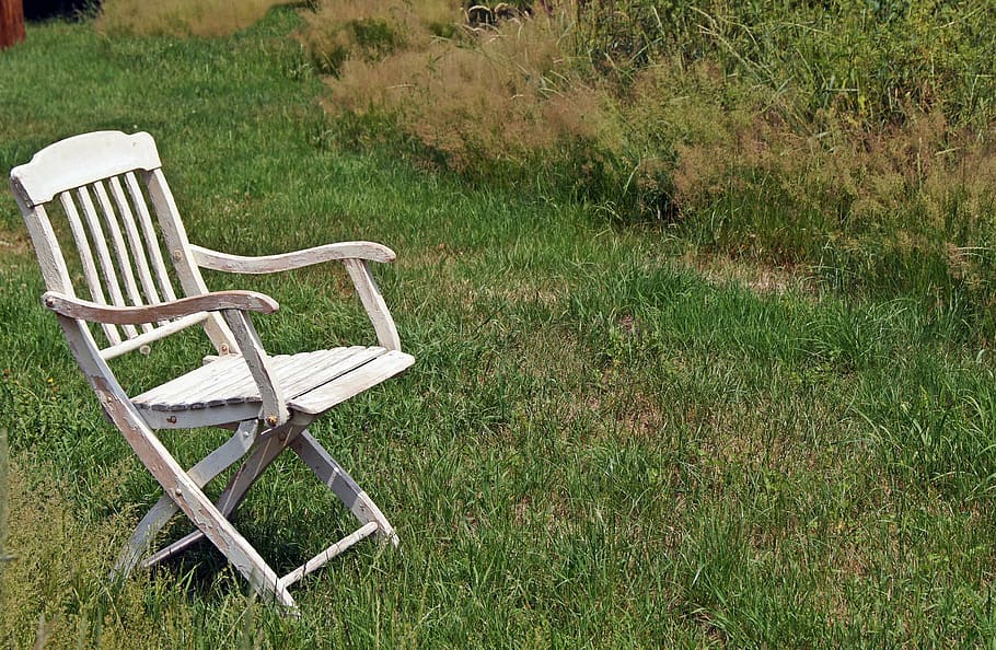chair, deco, summer, garden, nature, simply, grass, empty, outdoors, seat