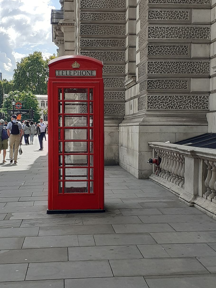 phone box, red, london, tourism, wall art, built structure, architecture, telephone booth, building exterior, telephone