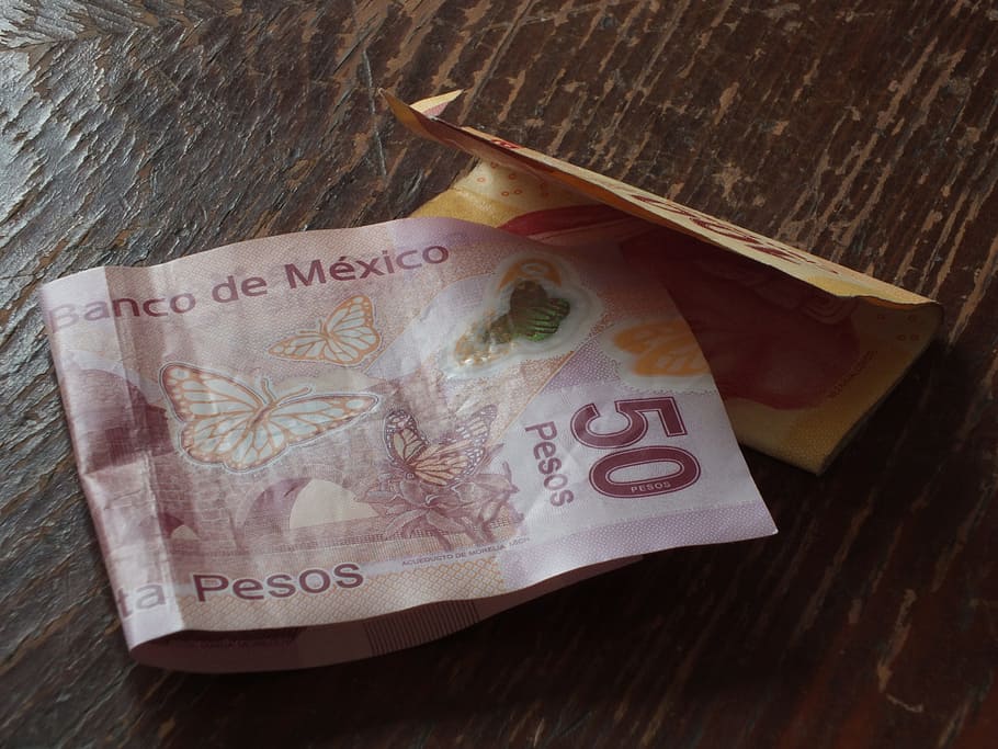 50 uang kertas peso meksiko, uang, peso, tagihan, uang tunai, mata uang, meksiko, 50 peso, 150 peso, 100 peso