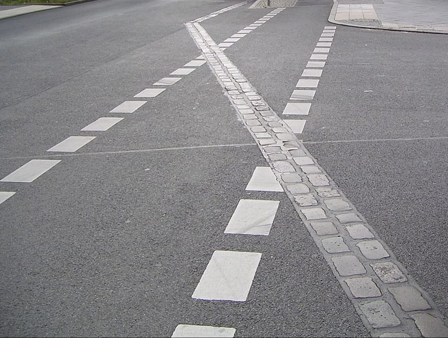 Road Marking, paving stones show wall history, mark, berlin, wall, road, monument, berlin wall, commemorate, transportation