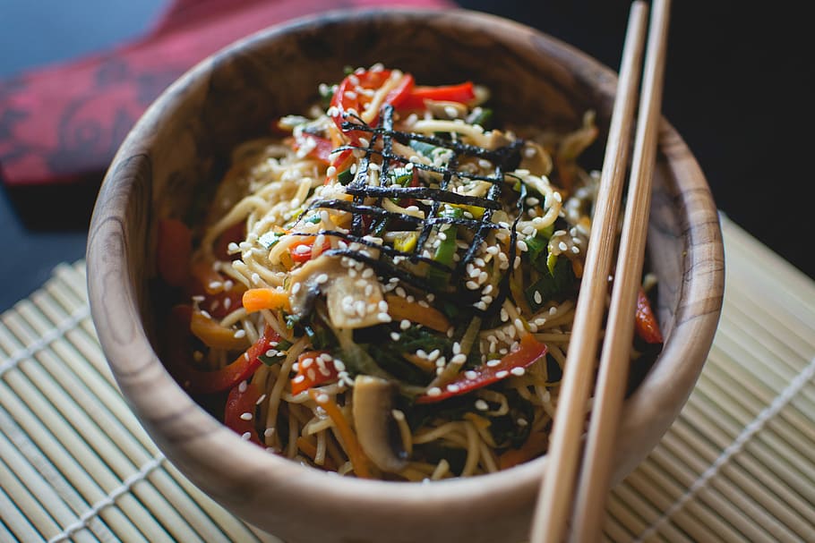 Cina, Berwarna-warni, Makanan, Mie, memasak, sumpit, Budaya Asia Timur, asia, budaya, Masakan Asia