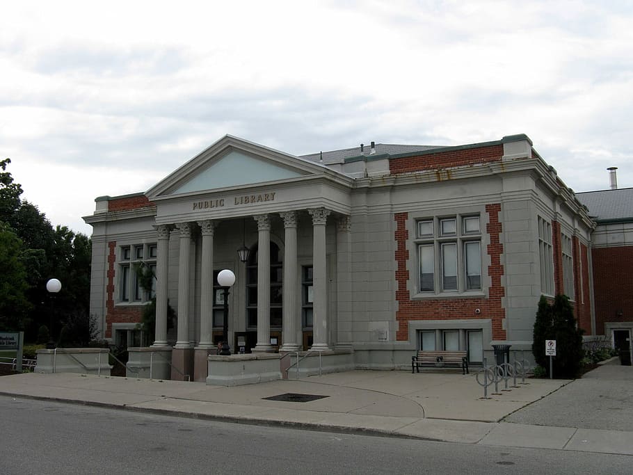 public, library, Woodstock, Public Library, Ontario, Canada, building, photos, public domain, building Exterior