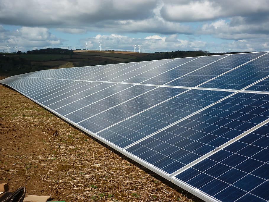 panel surya biru, surya, panel surya, pertanian surya, energi, listrik, matahari, lingkungan, tenaga surya, energi surya