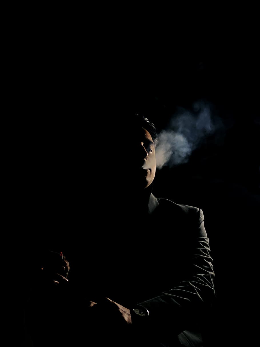 hombre, fumar, modelo, cigarrillo, retrato, gente, cara, masculino, fumador, persona