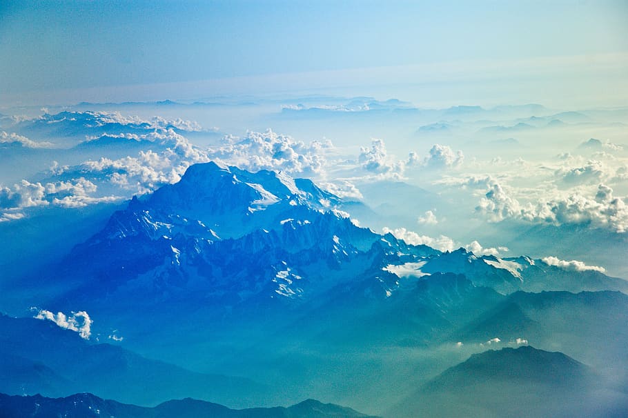 azul, cielo, nubes, cumbre, montaña, paisaje, naturaleza, belleza en la naturaleza, paisajes: naturaleza, escena tranquila