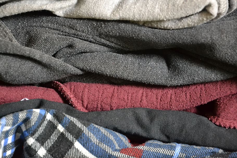 clothing, clothes, material, arranged, textile, close-up, backgrounds, full frame, indoors, warm clothing