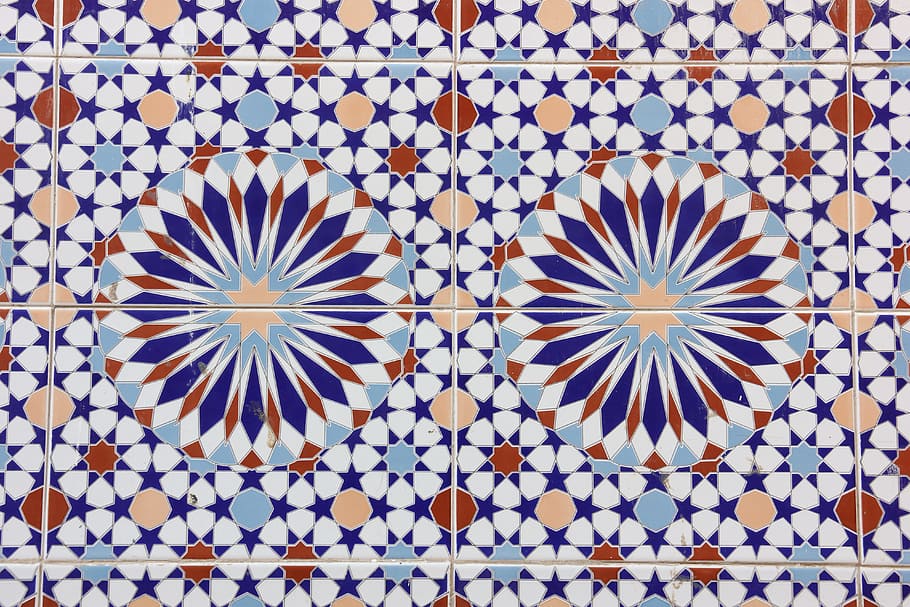 maroko, essaouira, ubin, pola, abstrak, seni, dekorasi, mosaik, artistik, geometris