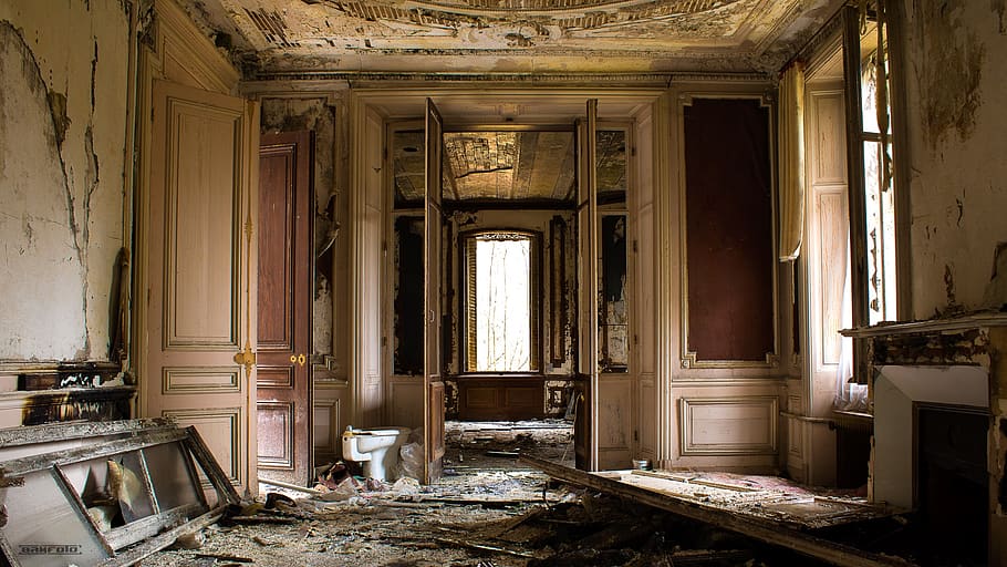 house, inside, architecture, no person, abandoned, built structure, indoors, building, run-down, damaged