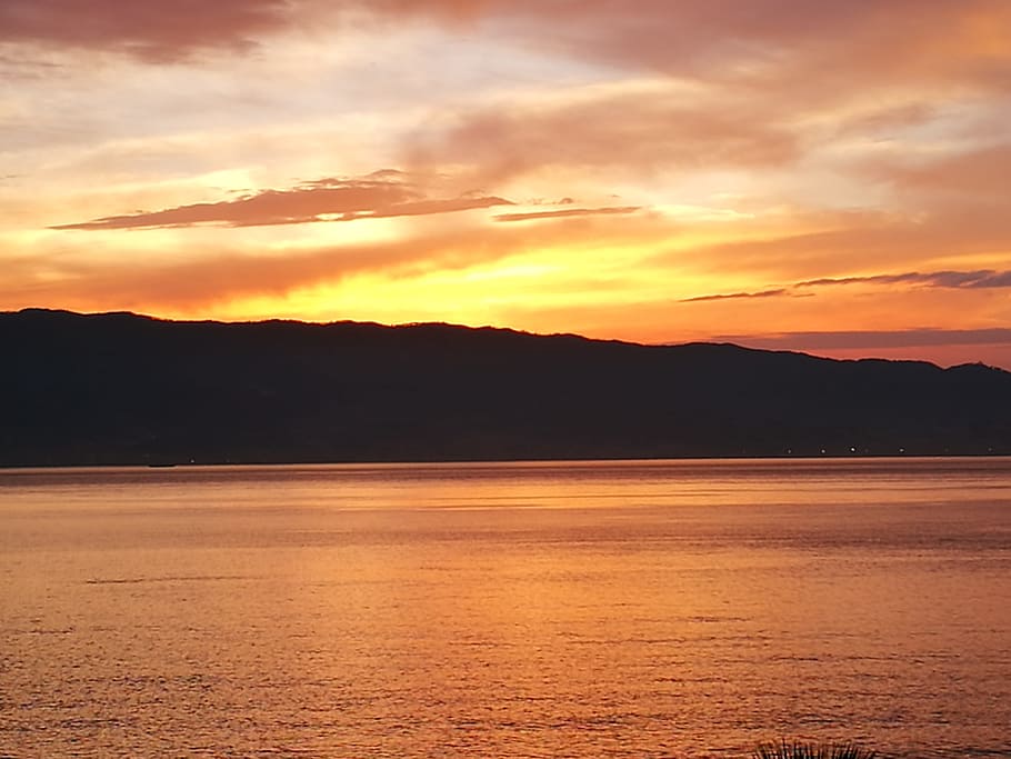 Paisaje, Apretado, Reggio Calabria, paseo marítimo, puesta de sol, reflexión, paisajes, naturaleza, belleza en la naturaleza, tranquilidad