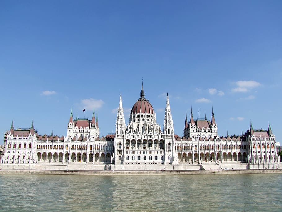 hungarian parliament, budapest, hungarian, famous, building, built structure, building exterior, architecture, sky, water