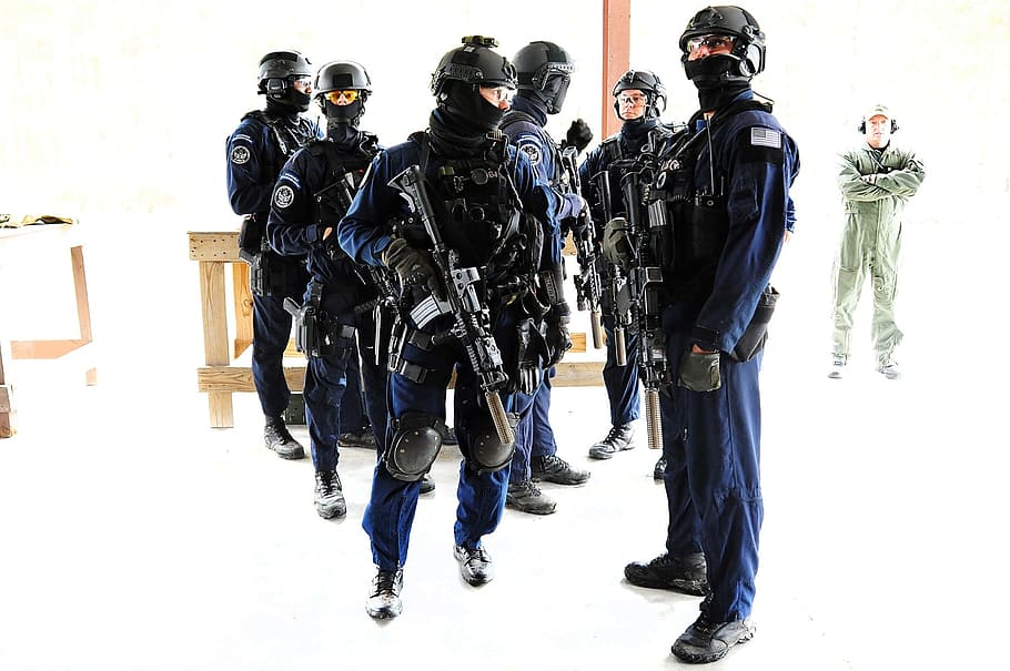 group, swat team, security response team, coast guard, weapons, military, protection, trained, defense, armed