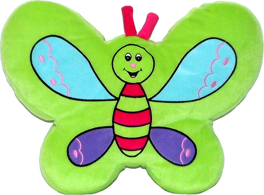 green color, pillow, child, butterfly, childhood, cut out, creativity, studio shot, art and craft, cute