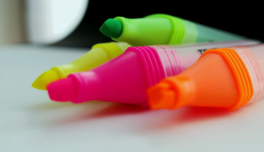 Marker, Highlighter, mark, office supplies, felter, writing implement, fiber pen, color, fiber painter, felt tip pen