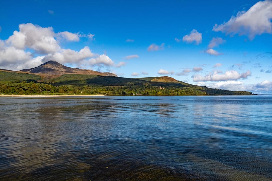 arran, escócia, paisagem, natureza, ilha, mar, céu, costa, água, escocês