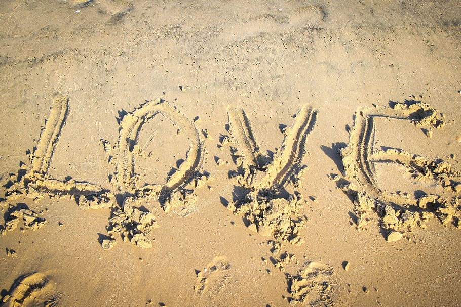 love, beach, word, sea, romance, summer, romantic, grunge, text, sand