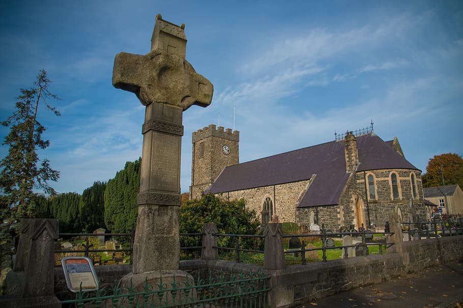 Dromore High Cross and Cathedral, High Cross, histórico, condado de Down, Irlanda del Norte, antiguo, hito, religión, espiritualidad, creencia