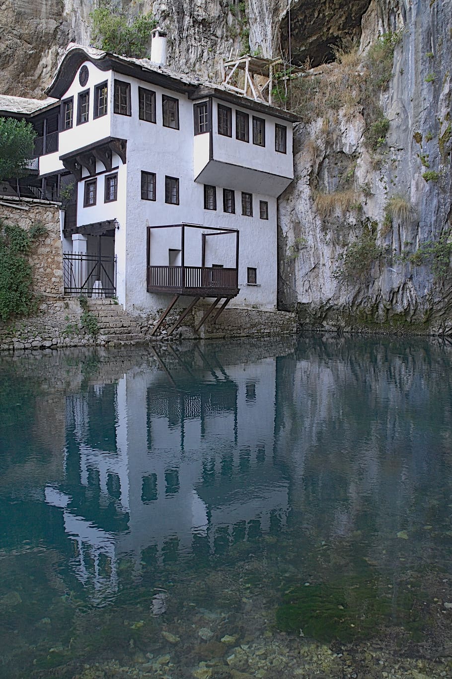 bosnia and herzegovina, herzegovina, river, source, buna source, blagaj, dervish convent, built structure, architecture, water