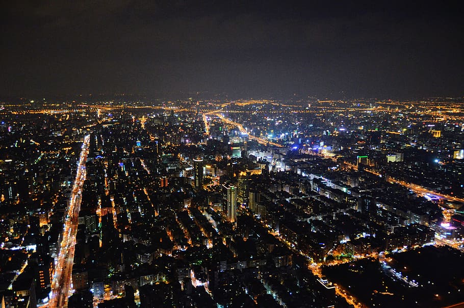 Taiwán, Taipei, Vista, Asia, Capital, perspectiva, taipei 101, ciudad, 101, paisaje urbano