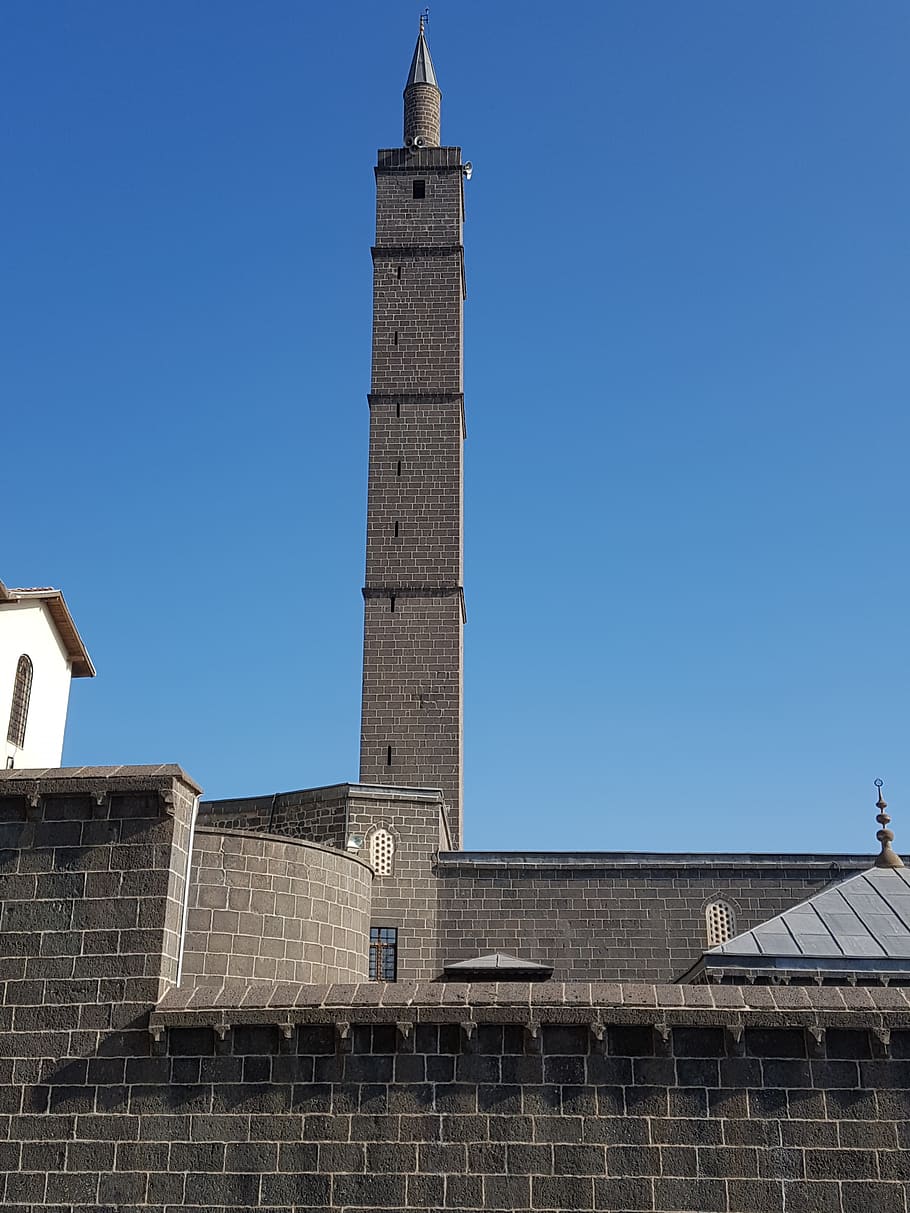 diyarbakır, the grand mosque, mosque, architecture, built structure, building exterior, low angle view, building, tower, sky