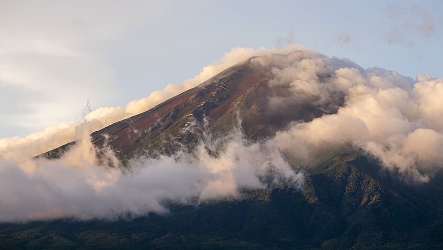 japan, fuji, sunrise, volcano, mount fuji, september, mountain, cloud - sky, smoke - physical structure, sky
