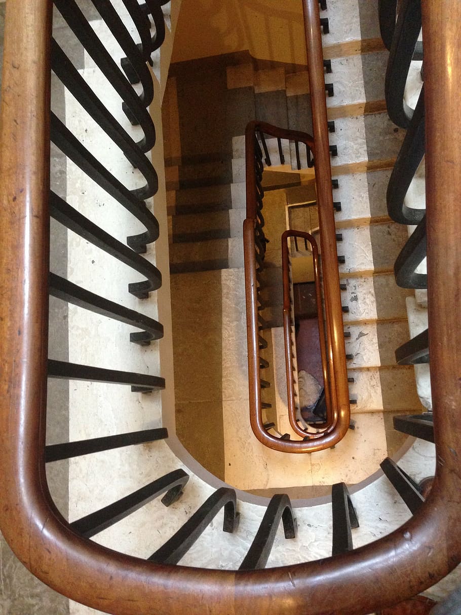 spiral, stairs, staircase, step, interior, design, architecture, stairway, railing, indoor