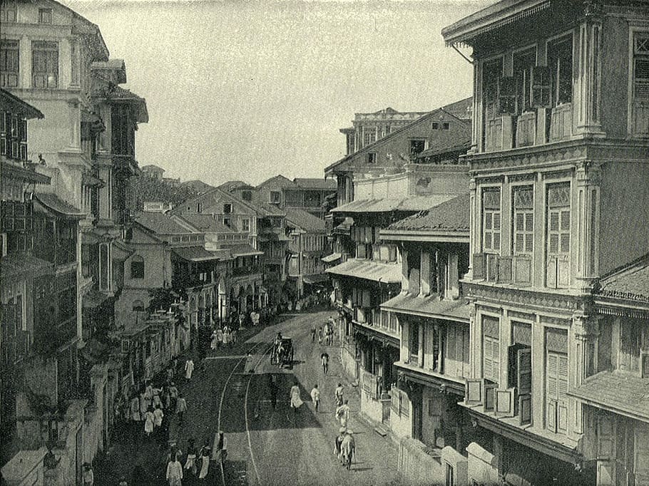 Kalbadevie Road, alrededor, 1890, Road, Mumbai, India, fotos, dominio público, vintage, artes visuales