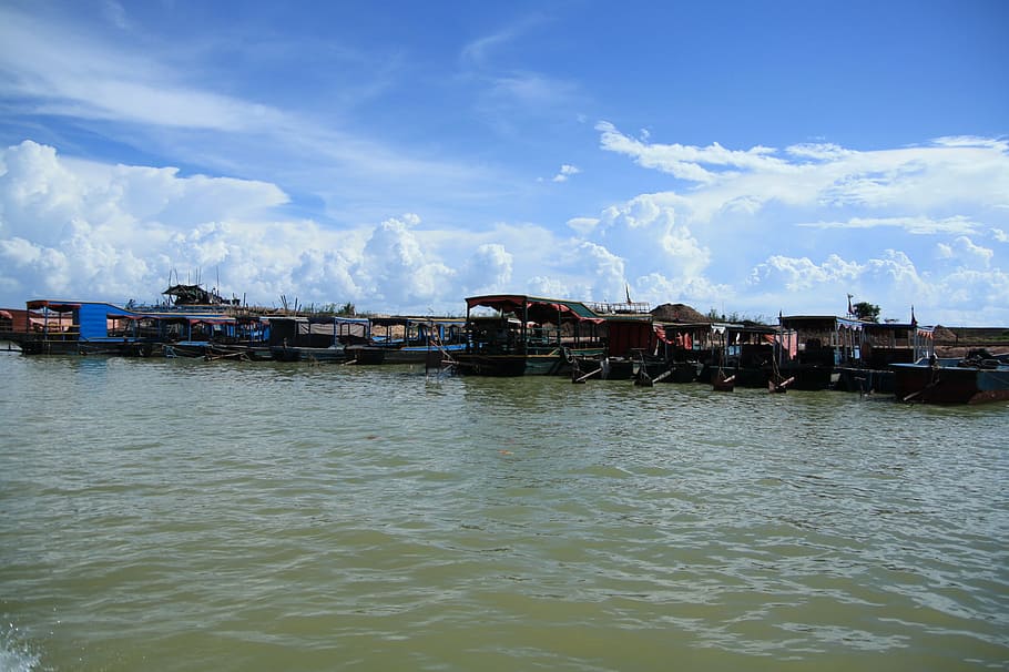 cambodia, phnom penh, lake, cloud, sky, travel, explore, aquatic life, water, waterfront