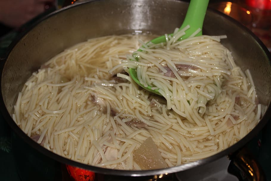 noodlestew, noodle soup, noodles, stew, broth, trowel, soup, food, cook, eat