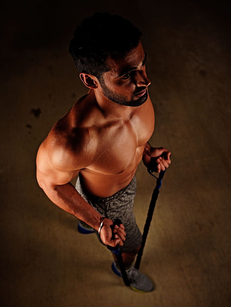 man, pulling, rope, fit, fitness, gym, gym equipments, indian, workout, workout gear