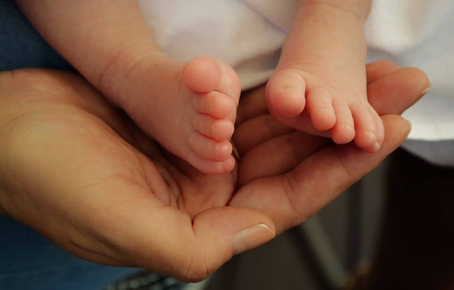pés do bebê, bebê, pés, recém-nascido, fotografia de recém-nascido, puro, mão, pés na mão, close-up, micro