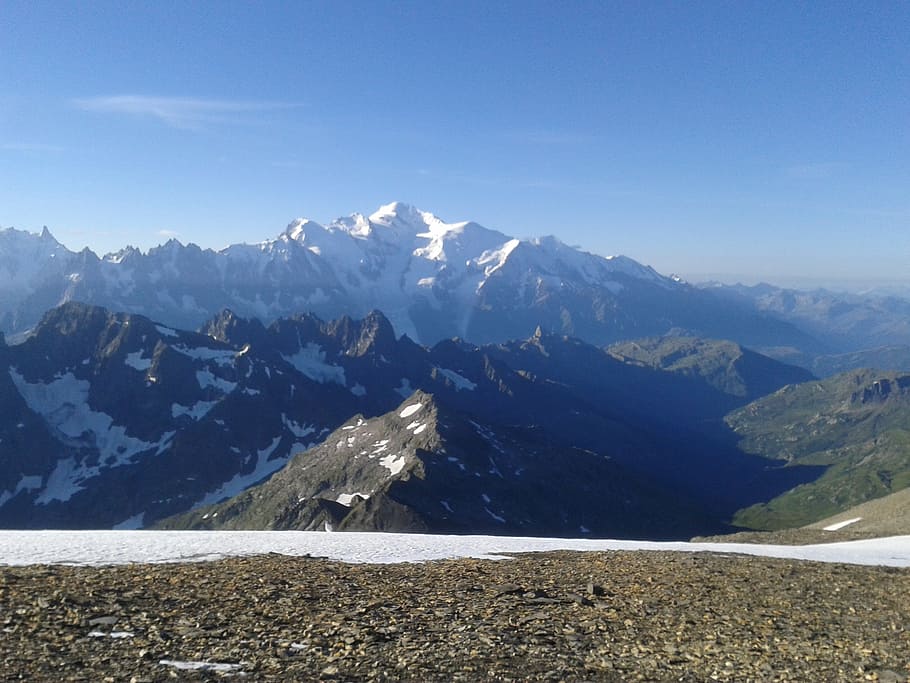 landscape, mountain, mont blanc, picture the alps, summit, chamonix, snow, nature, scenics, mountain Peak