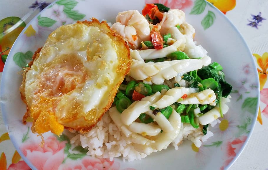 Food, Dish, Rice, Thailand, thailand food, shrimp, fast food, the pork fried rice made, foodstuff, delicious