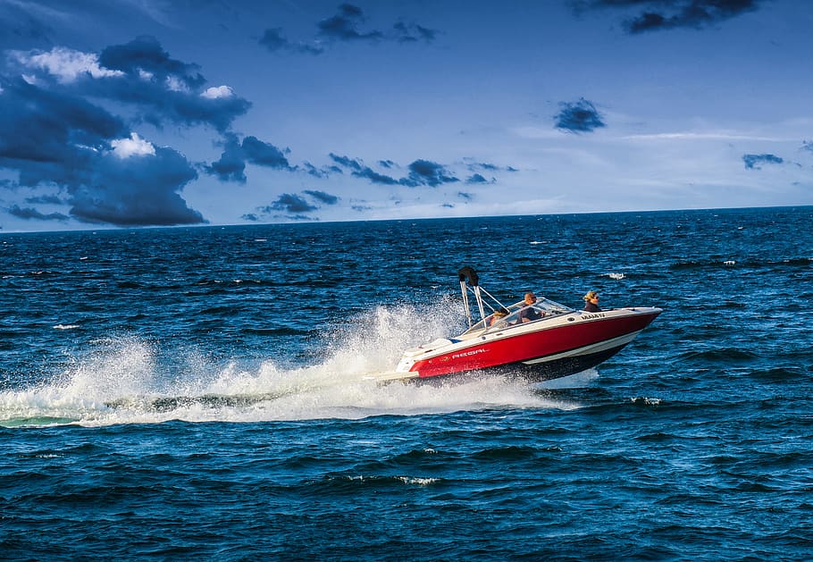 speedboat, powerboat, racing boat, boating, leisure boat, boat, water, sea, speed, force