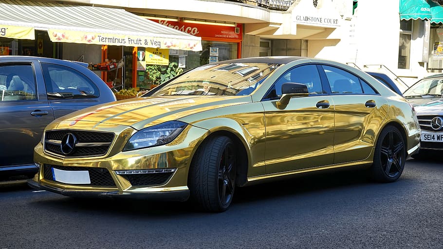 Ouro, Carro, Design, Transporte, veículo, automóvel, automotivo, dourado, luxo, brilhante
