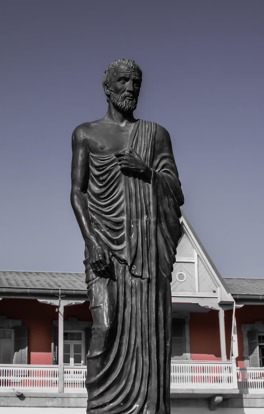 Zenón de citio, filósofo, pensador, antiguo, helenístico, filosofía, estatua, escultura, clásico, monumento