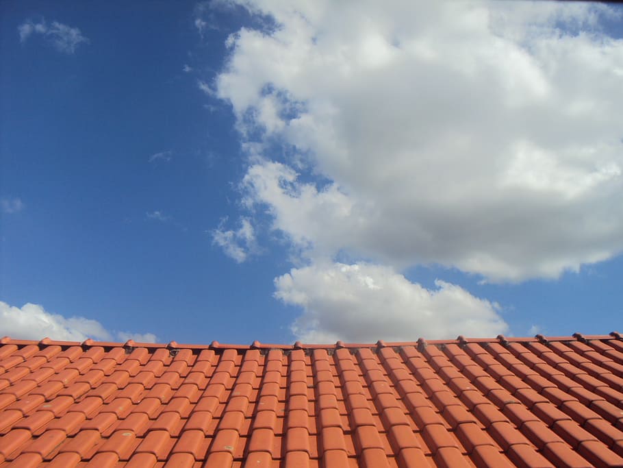 roof, sky, immensity, horizon, city, roof Tile, architecture, red, house, terracotta