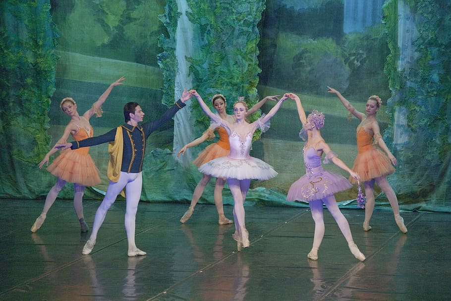 ballet, theatre, performance, imperial, dancing, full length, women, group of people, water, clothing