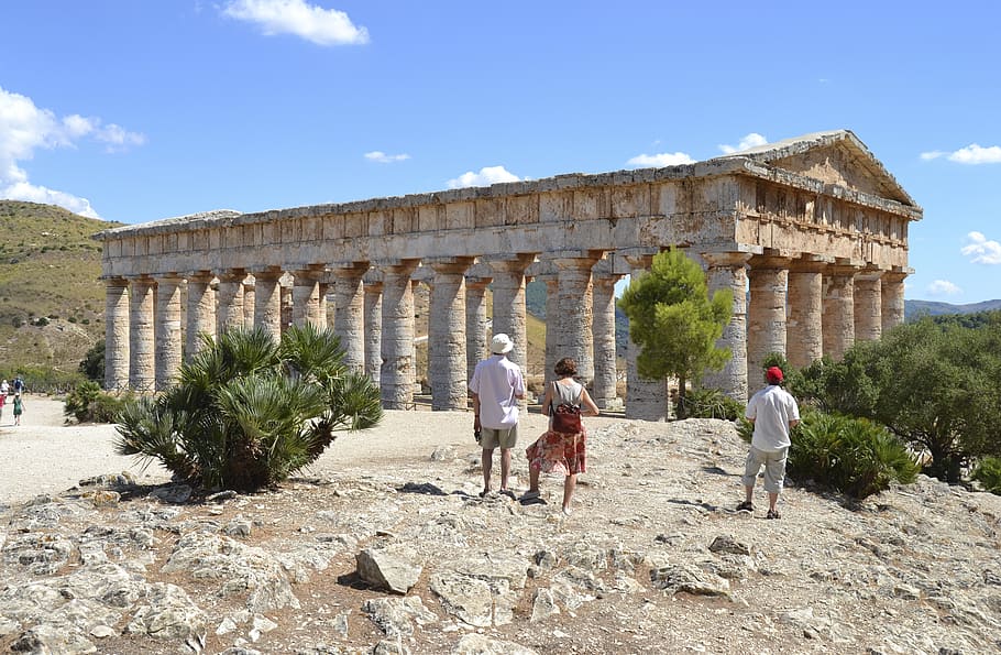 segesta, sicily, italy, temple, monument, historical, greek, architecture, history, the past