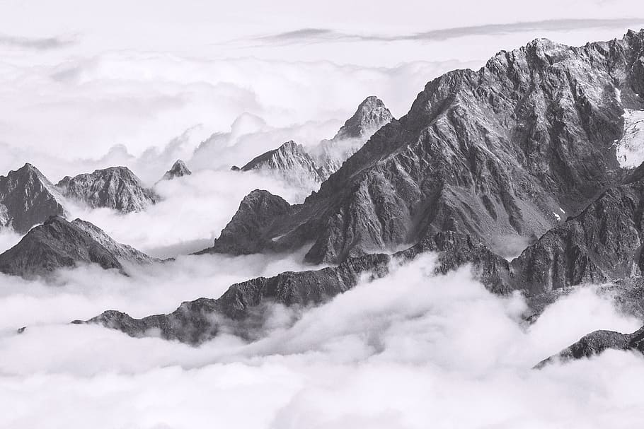 montañas de los Alpes austríacos, nubes, Austria, Alpes, montañas, naturaleza, paisaje, natural, cielo, vista