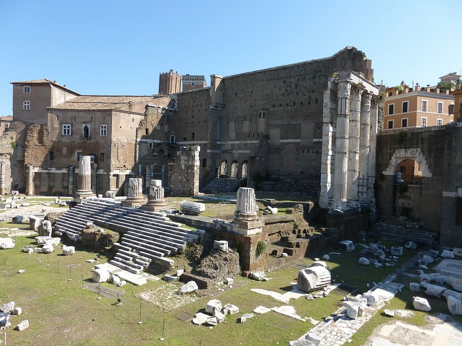 rome, italy, forum, temple, ruins, architecture, built structure, history, the past, building exterior