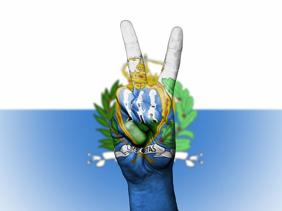 san marino, peace, hand, nation, background, banner, colors, country, ensign, flag
